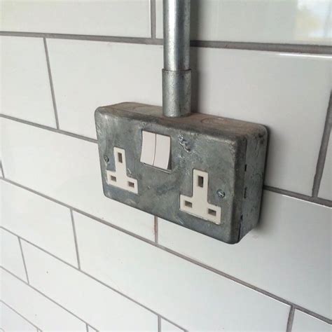 exposed outlet electrical box conduit industrial look|exposed electrical wiring location.